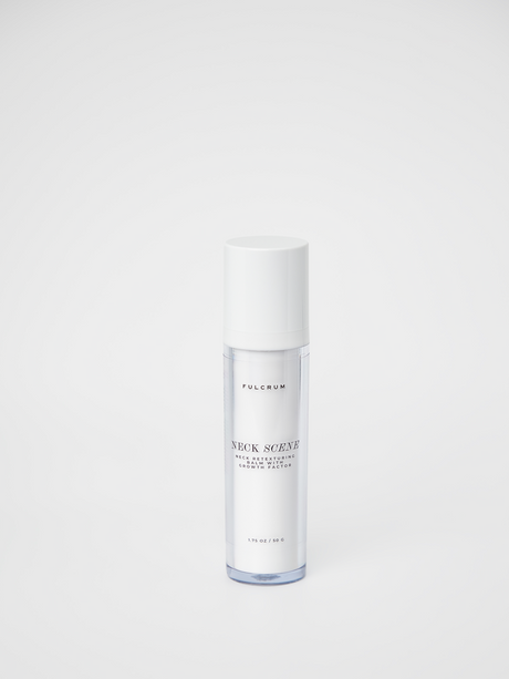 Fulcrum Neck Scene Retexturing Cream with Growth Factor, designed for firming and smoothing the neck and décolleté.