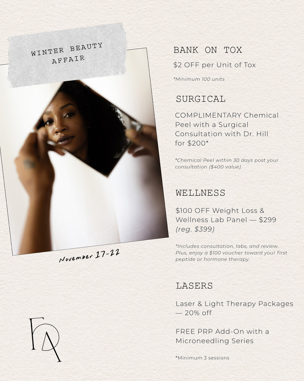 Bank Your 'Tox | Winter Beauty Affair